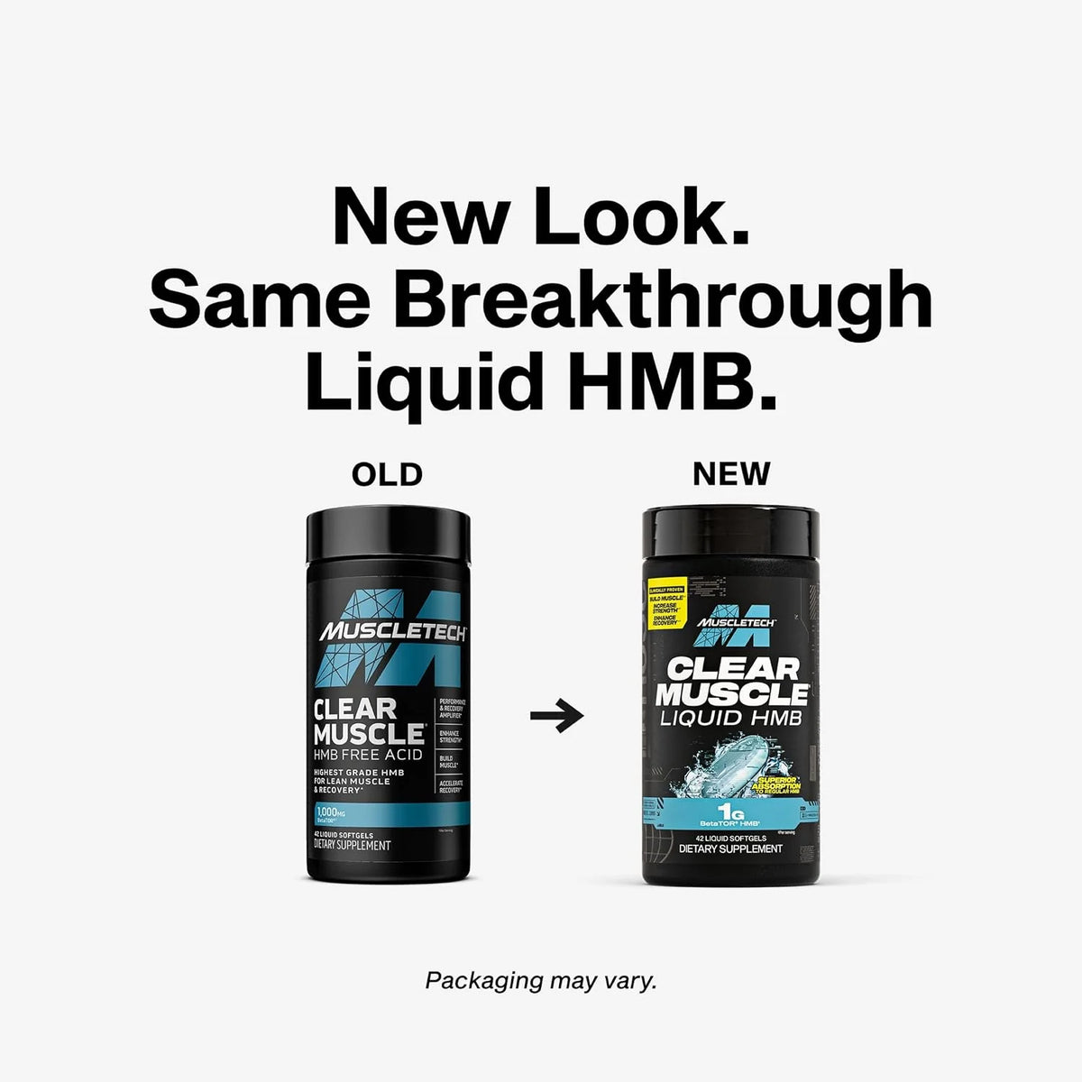 MuscleTech HMB Supplements 1000mg, Clear Muscle (42 Liquid Softgels)