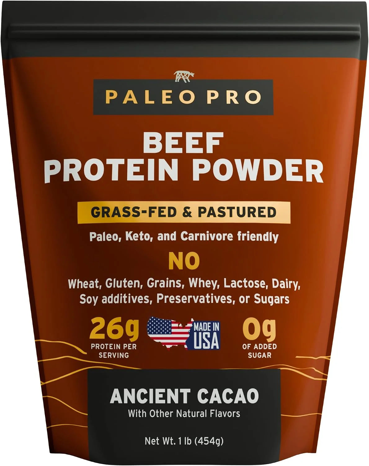 26G Grass Fed Beef Protein Powder Isolate, Dairy & Gluten Free (Plain)