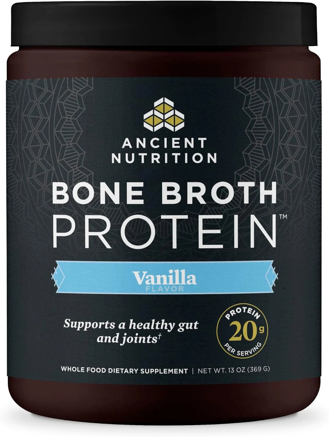 Ancient Nutrition Grass Fed Bone Broth Protein Powder, Chocolate