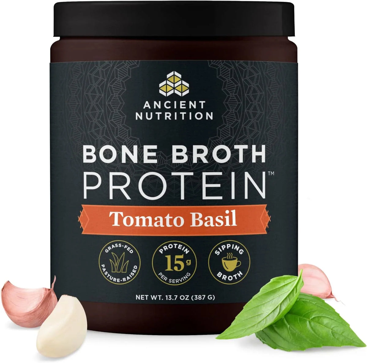 Ancient Nutrition Grass Fed Bone Broth Protein Powder, Chocolate
