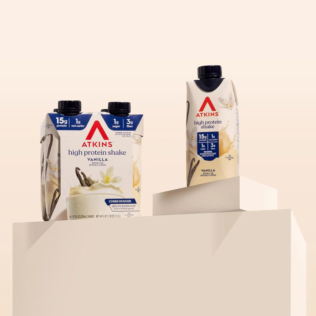 Atkins Vanilla High Protein Shake, 15g Protein, 12 Count