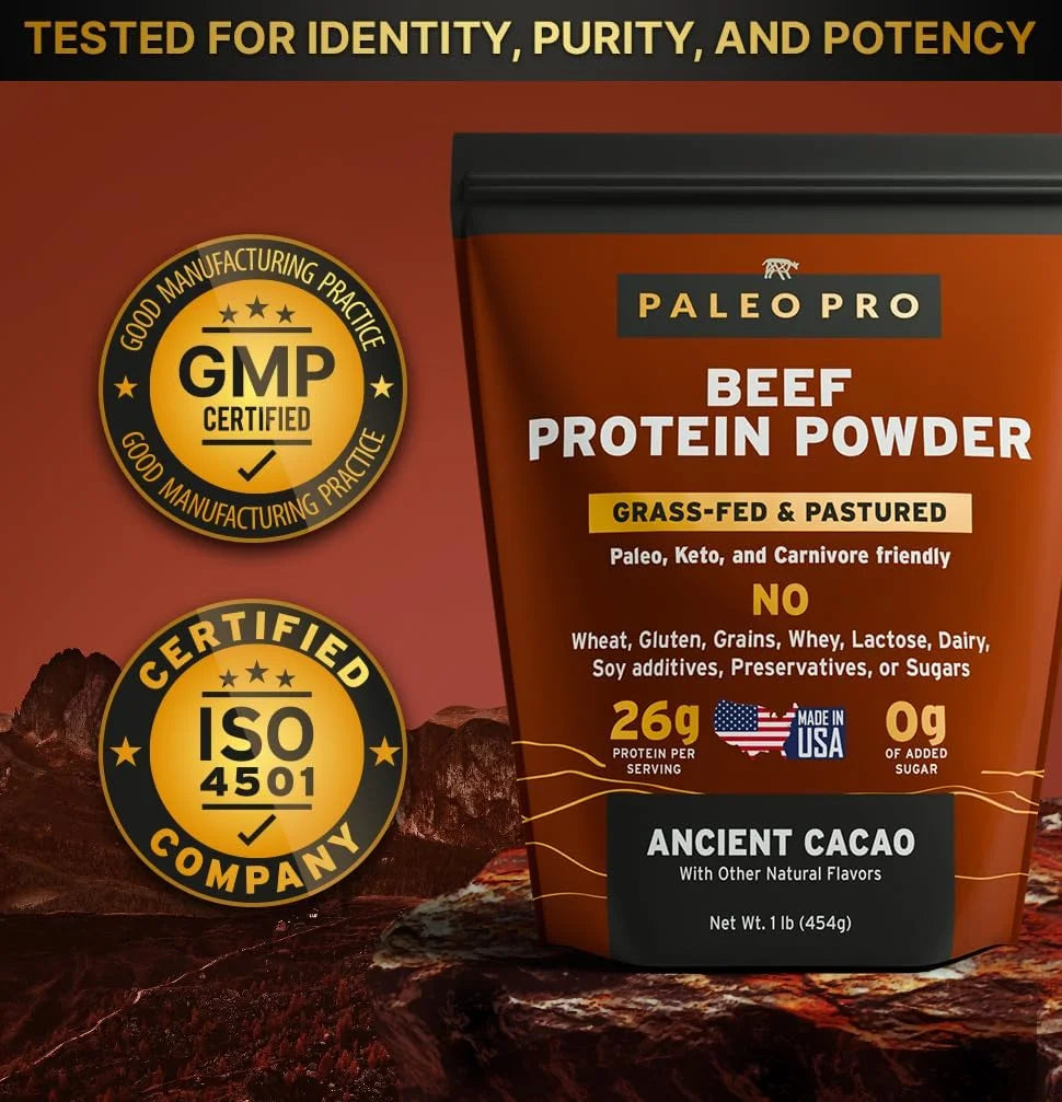 26G Grass Fed Beef Protein Powder Isolate, Dairy & Gluten Free (Plain)