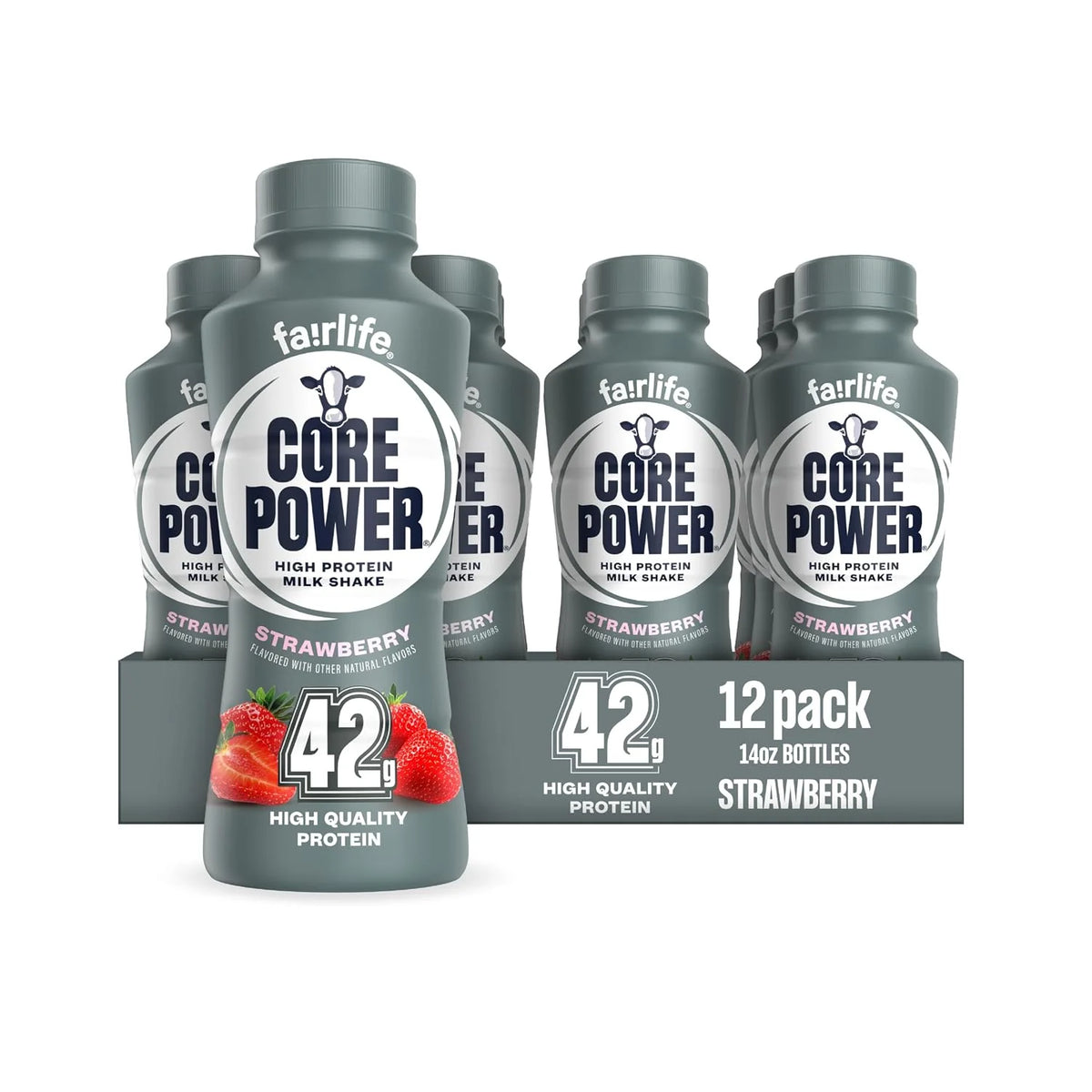Core Power Fairlife Elite 42g High Protein Milk Shakes For kosher diet, Ready to Drink for Workout Recovery, Chocolate, 14 Fl Oz (Pack of 12), Liquid, Bottle