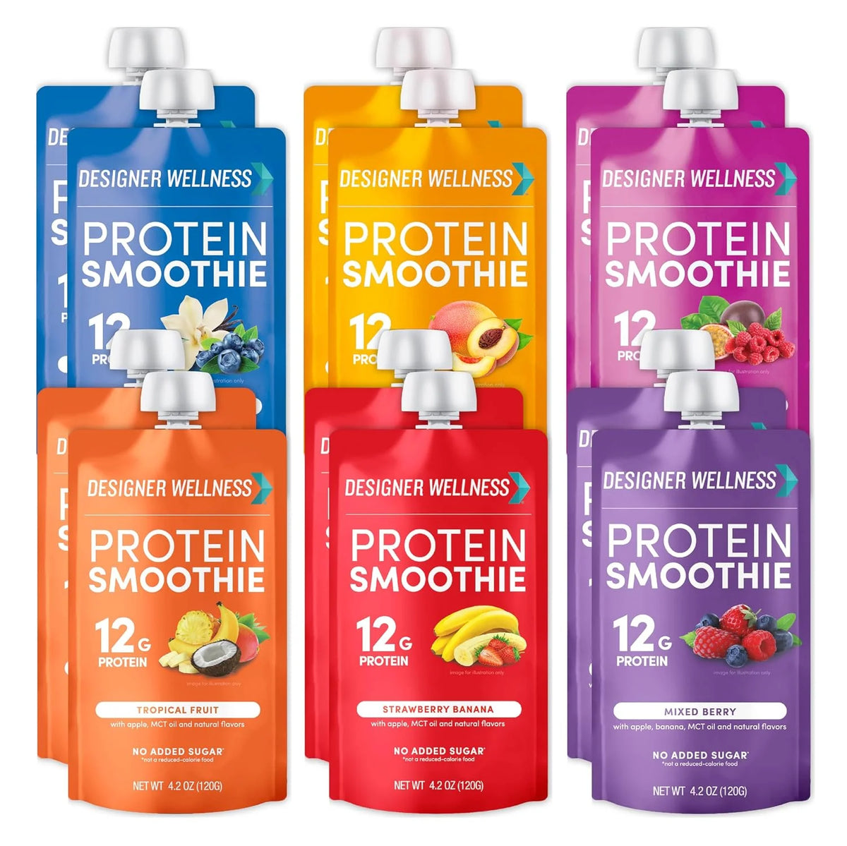 Designer Wellness, Mixed Berry, Protein Smoothie, 12g Whey, 12 ct
