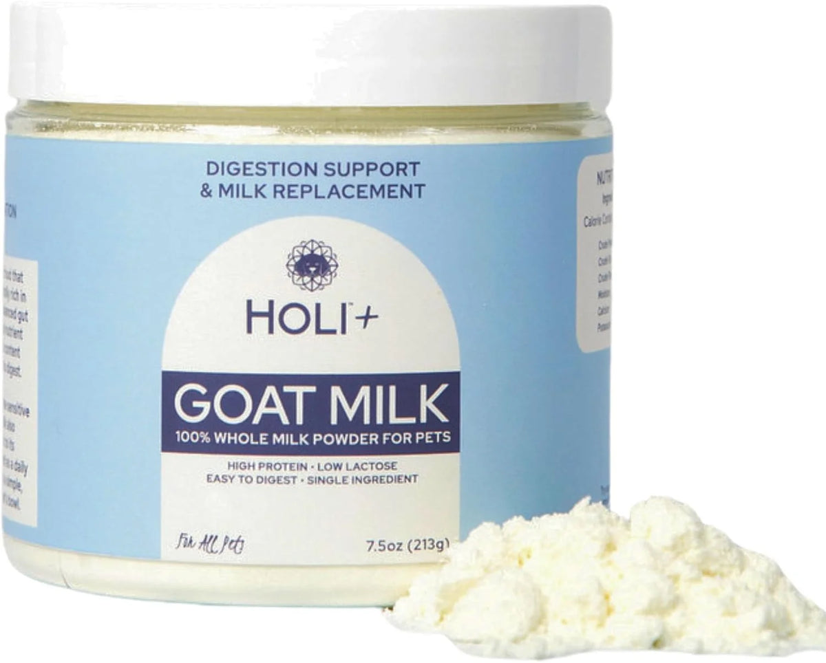 HOLI Goat Milk Powder - Dog Milk Replacer for Puppies, Adults, and Seniors. Whole Goat Milk Rich in MCTs for Activity Support and Muscle Recovery - Supports Digestion and Immune Health, 15 Ounce