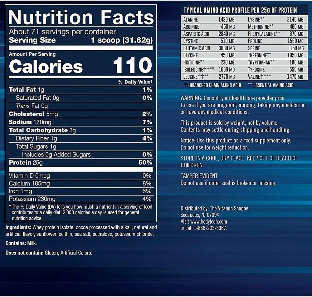 BodyTech Whey Protein Isolate Powder - 25g Protein per Serving with BCAAs - Fast-Absorbing for Muscle Growth & Recovery - Fruity Cereal (1.5 lb, 23 Servings)