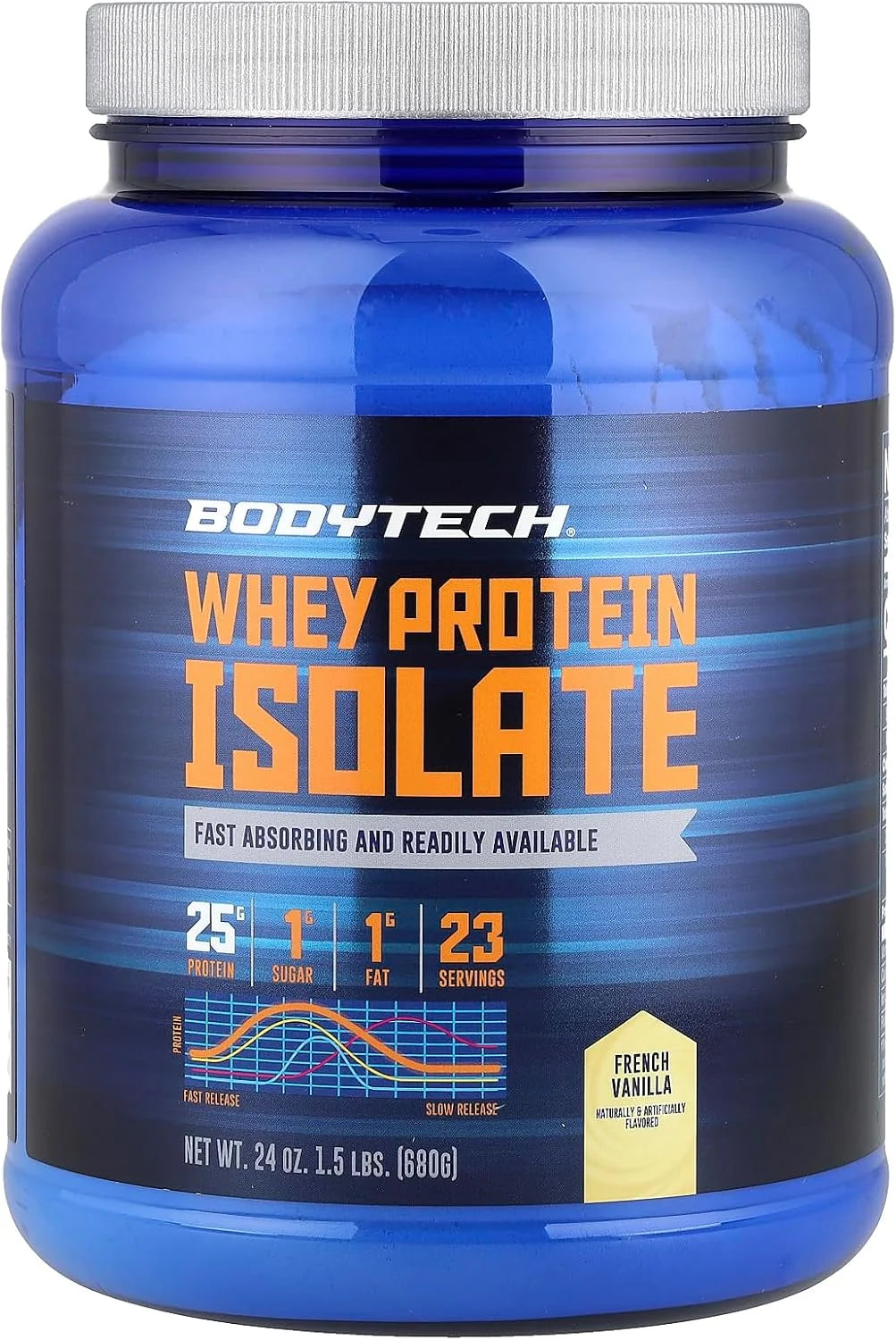 BodyTech Whey Protein Isolate Powder - 25g Protein per Serving with BCAAs - Fast-Absorbing for Muscle Growth & Recovery - Fruity Cereal (1.5 lb, 23 Servings)